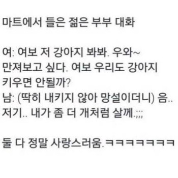 어느 신혼부부의 대화..