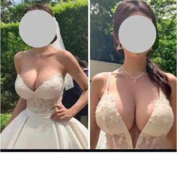 예식장을 갔는데 신부 드레스가 ..