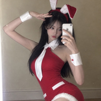 산타걸 복장 누나